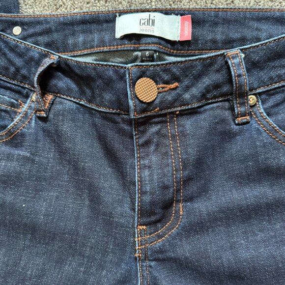 CAbi - Dark Blue Rinse Stretch Denim Low Skinny - Style #5493 - Size 6 - Picture 3 of 10